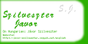 szilveszter javor business card